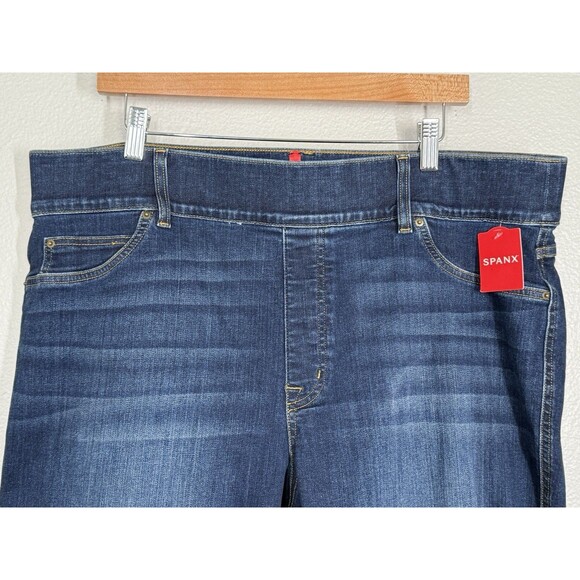 NWT Spanx Dark Stretch-Denim Jeans High-Rise Skinny Fit Plus Size 3X Slimming - Picture 3 of 11